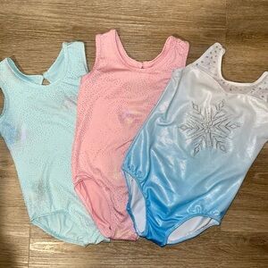 Kids One Piece Leotard Set - Pink, Blue, and Light Blue